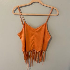 Suede tassel crop top!